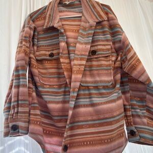 Pink Rose Multicolor Striped Jacket